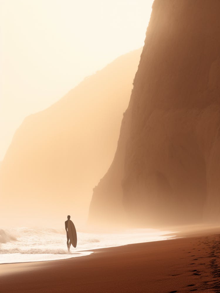 Person With Surfboard On Navagio Beach Shipwreck Beach 1