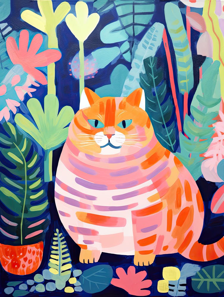 Cute Cat In The Jungle