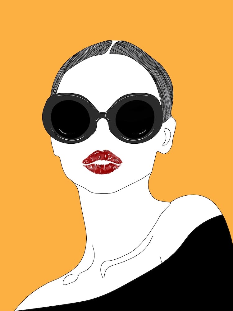 Illustration Of A Woman In Sunglasses