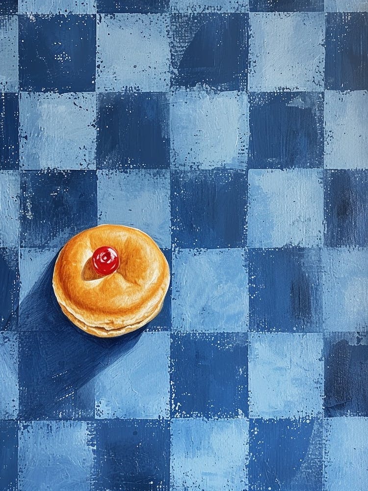 Teacake Blue Checkerboard