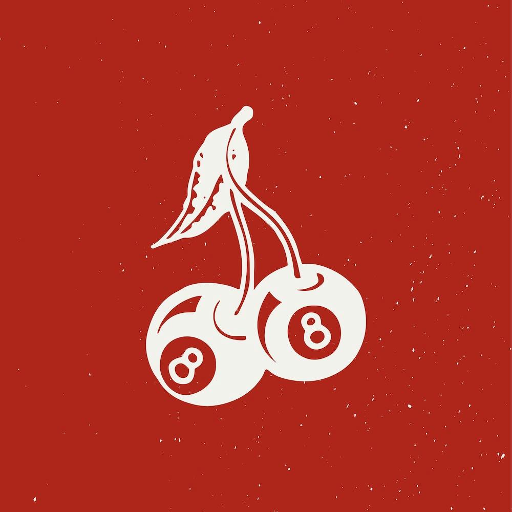 Boule 8 Rouge Cerise Carré