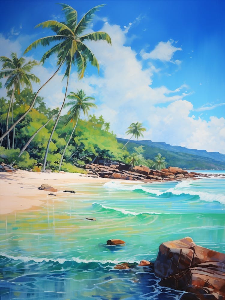 A Painting Of Anse Lazio, Praslin Seychelles 3
