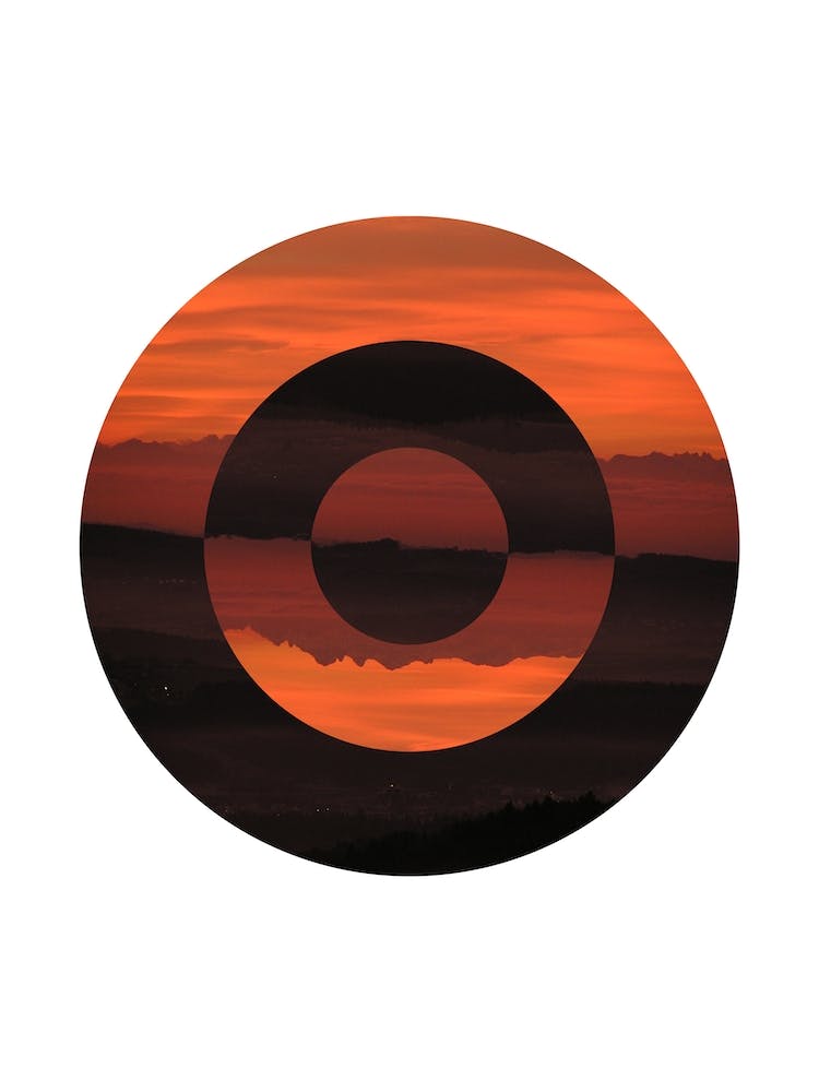 Abstract Circle Red Landscape