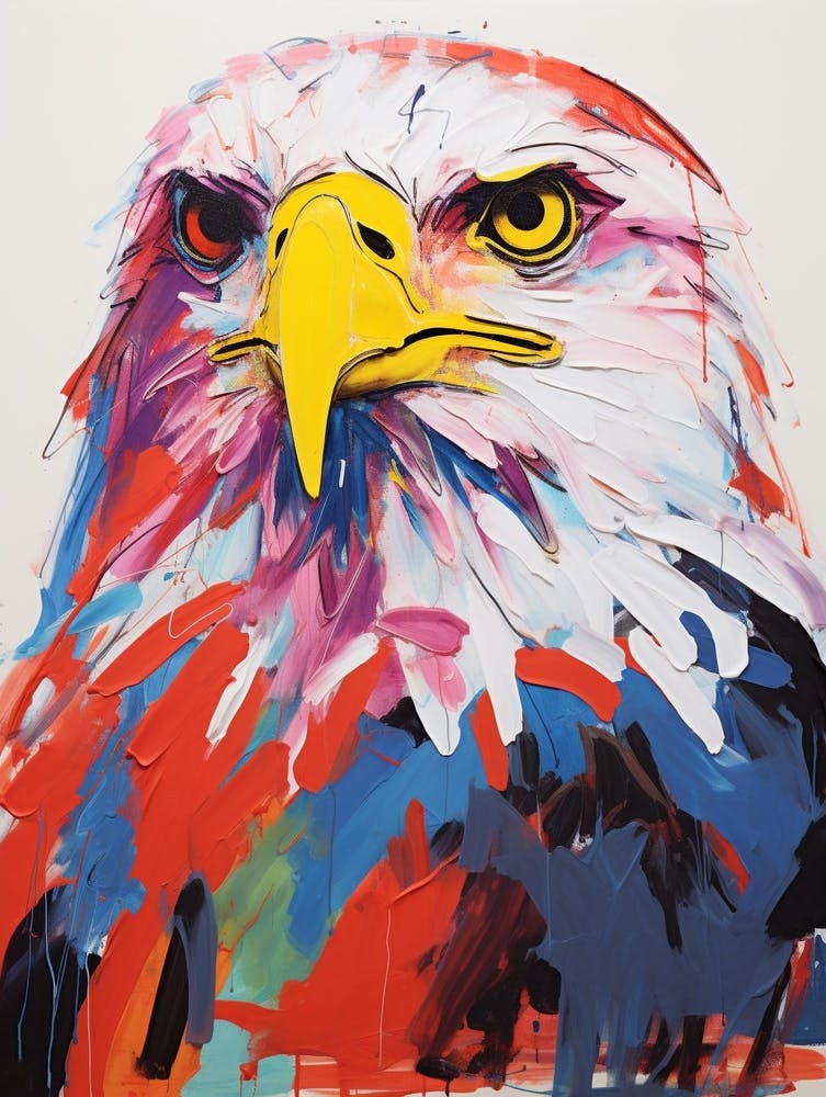 Colourful Bird Painting Bald Eagle