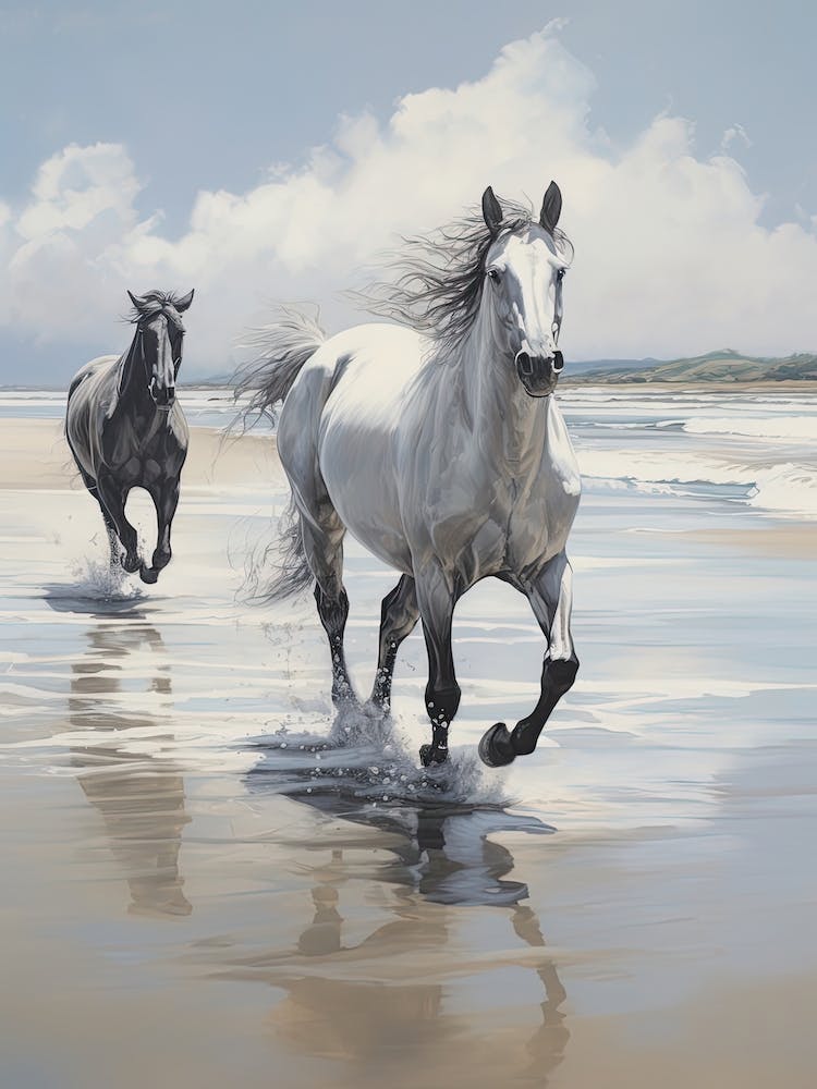A Horse Oil Painting In Diani Beach, Kenya, Portrait 4