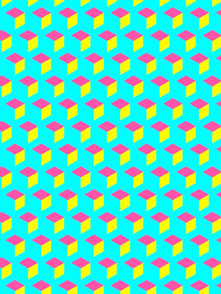 Cube Pattern Turquoise Minimal Abstract