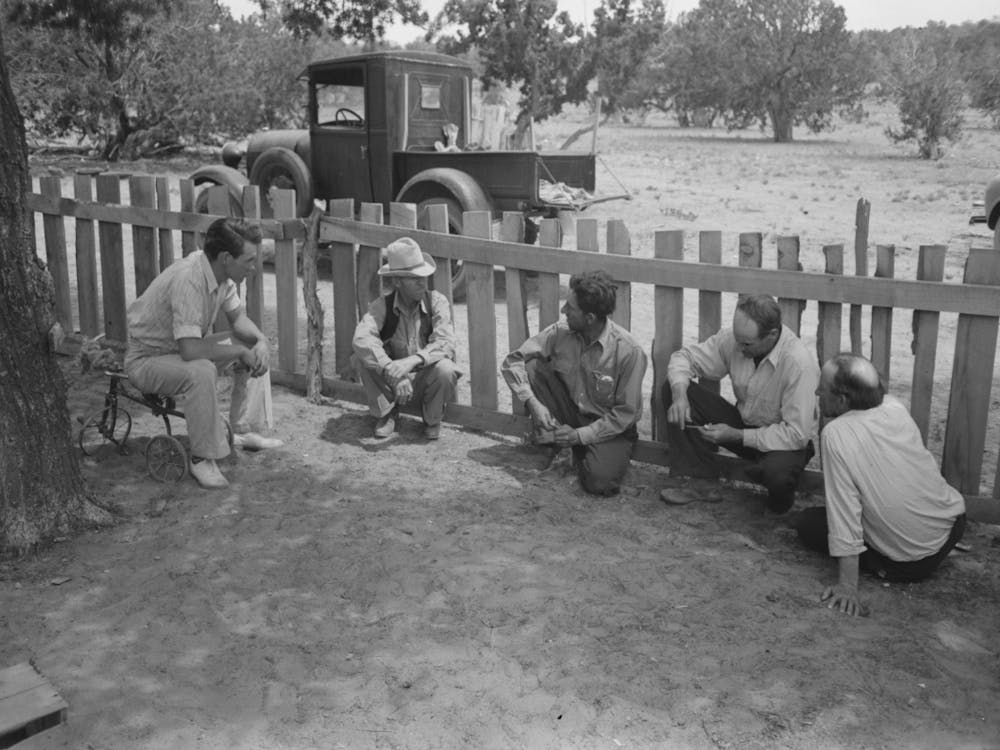 Untitled Photo, Possibly Related To Homesteaders Swap Yarns At All Day Sunday Visiting, Pie Town, New Mexic