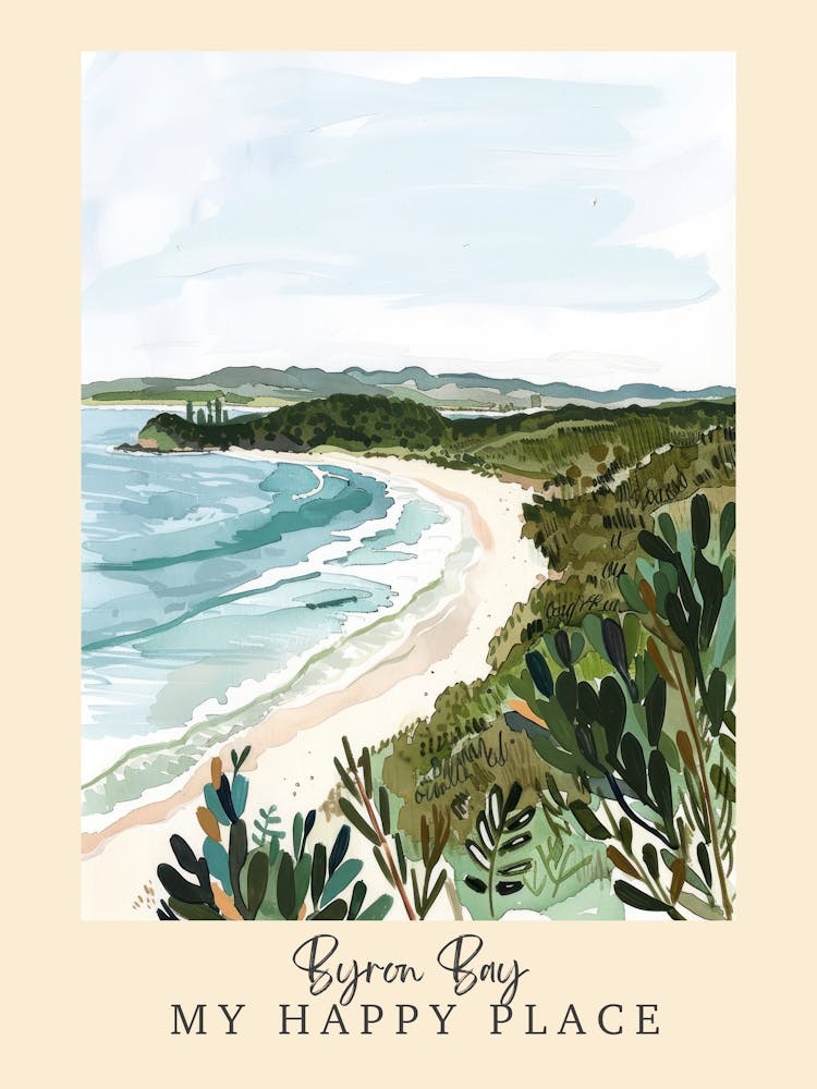 My Happy Place Byron Bay 1 Travel Poster
