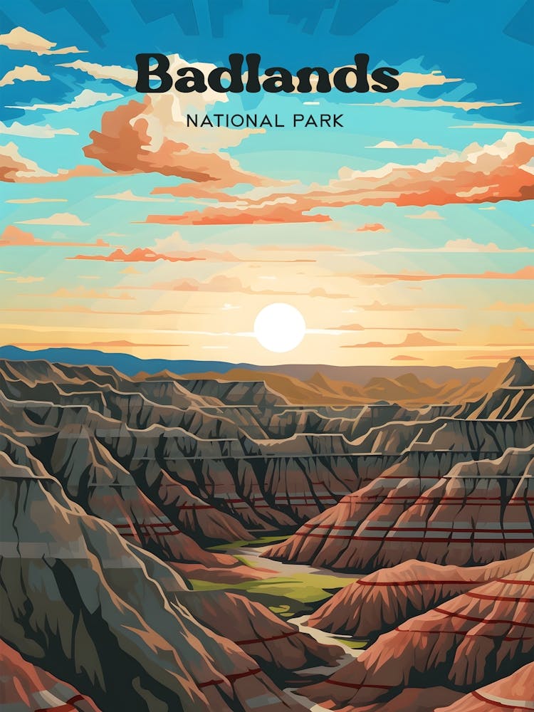 Badlands National Park 5 Travel Poster 3 4 Resize
