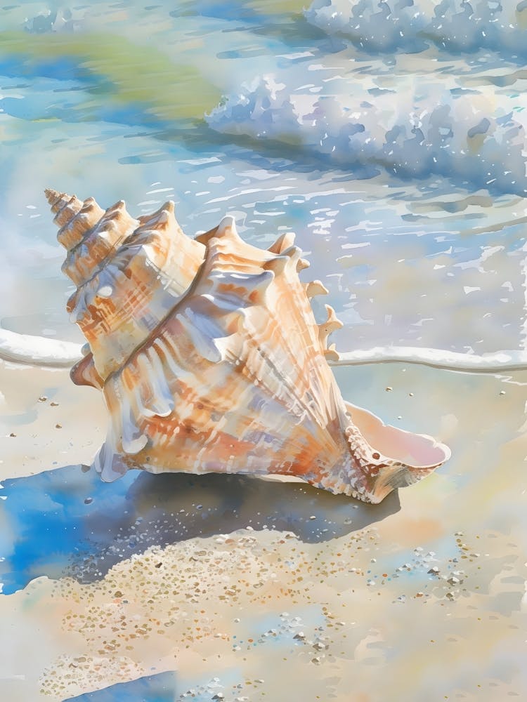 Conch Shell On The Beach