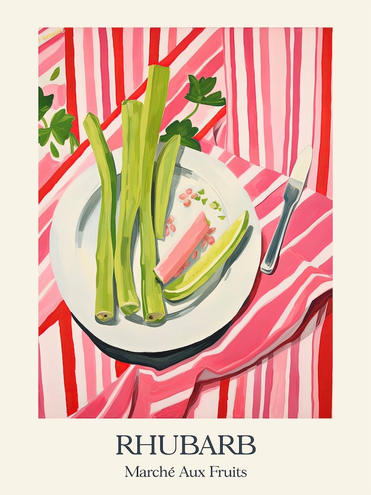 Marche Aux Fruits Rhubarb Fruit Summer Illustration 4