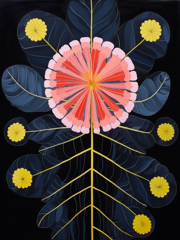 Veronica 3 Hilma Af Klint Inspirierte Blumenillustration