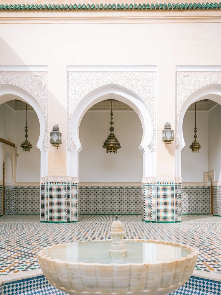 Fountain Arches Chefchaouen Morocco   