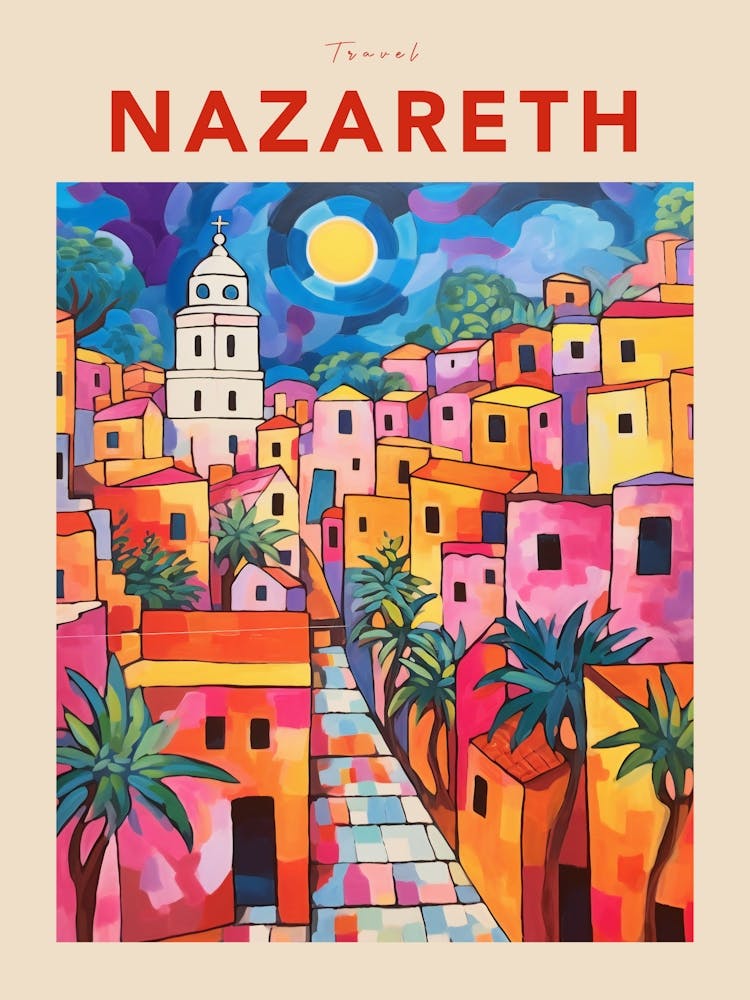 Nazareth Israel Fauvist Travel Poster