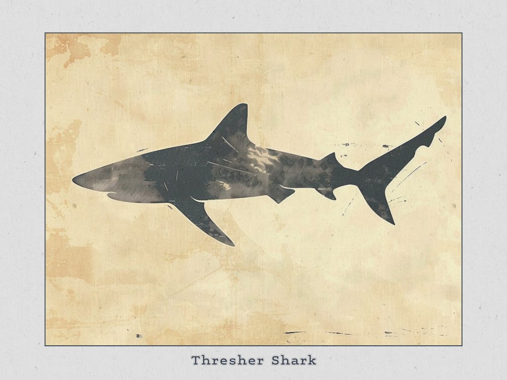 Thresher Shark Silhouette 6 Poster