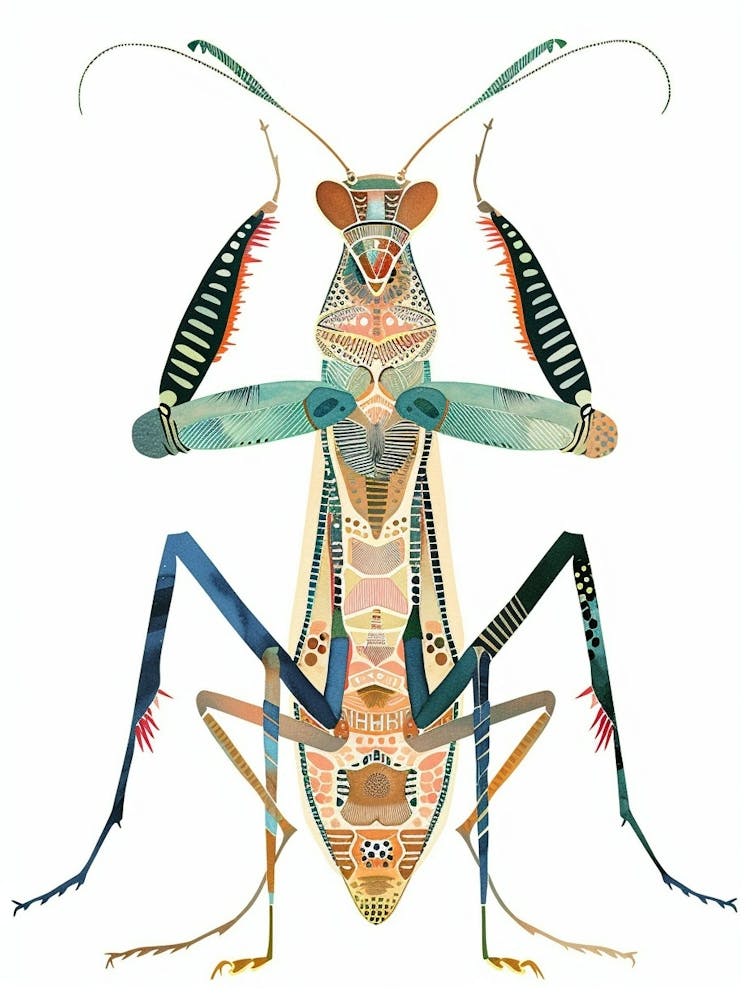 Colourful Insect Illustration Praying Mantis 15