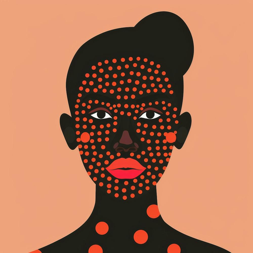 Portrait Of A Woman With Dots On Her Face