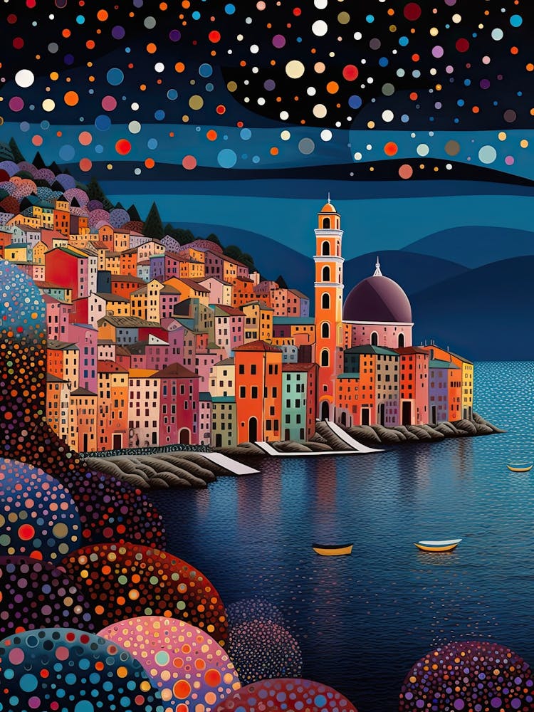 Camogli, Italy, Illustration In The Style Of Pop Art 1