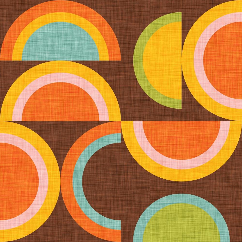 Rainbow Circles 70s Brown