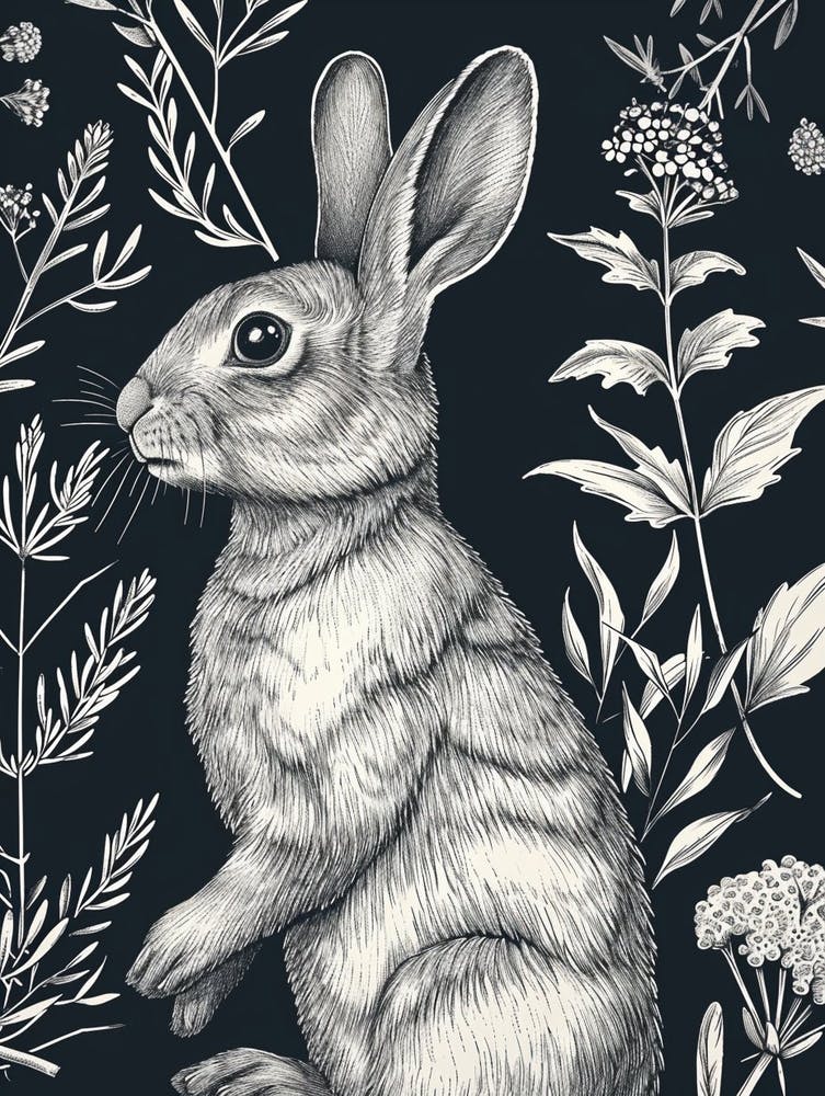 Thrianta Rabbit Minimalist Illustration 1 Art Print by Ritual Art ...