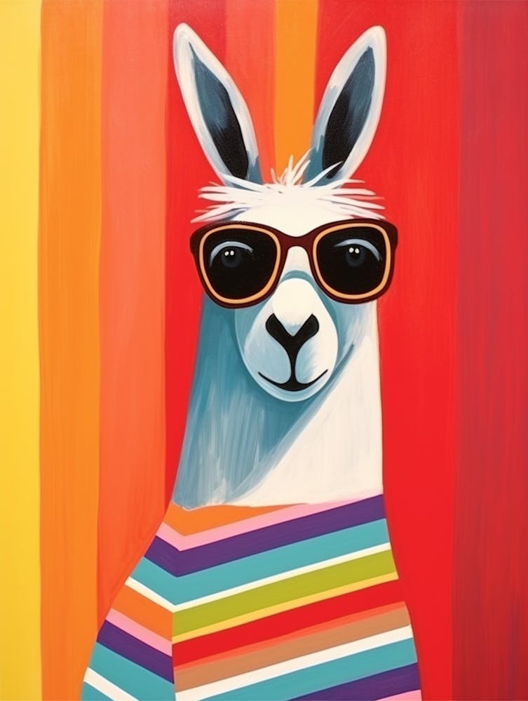 Little Llama 2 Wearing Sunglasses