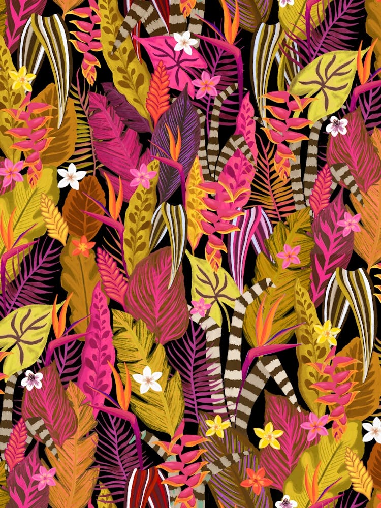 Tropical Nights Heat Maximalist Vibrant Botanical