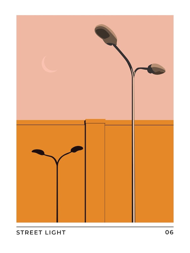 Street Light Still Life Modern Illustration