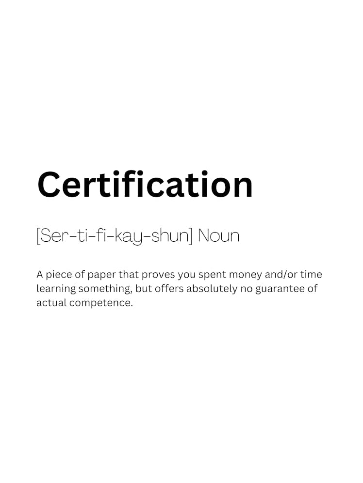 Certification Definition Meaning 1
