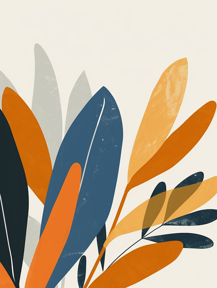 Abstract Leaves Canvas Print 1