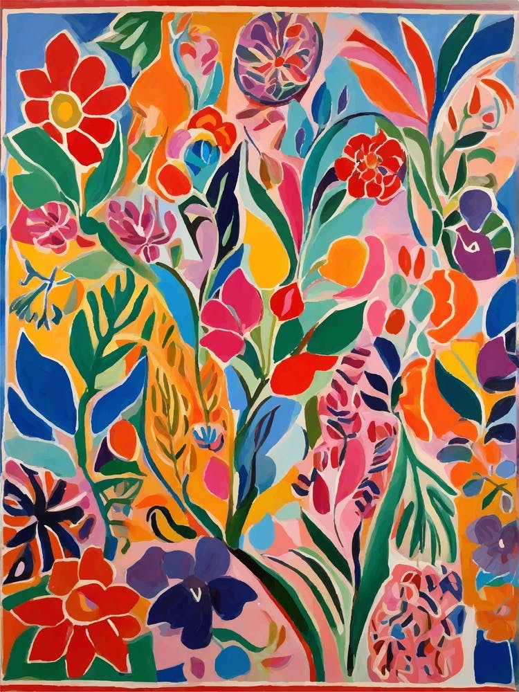 Abstract colorful flowers