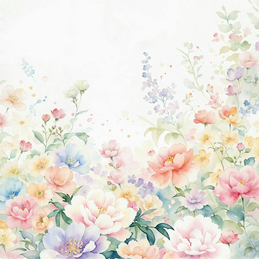 Watercolor Flowers Background 3