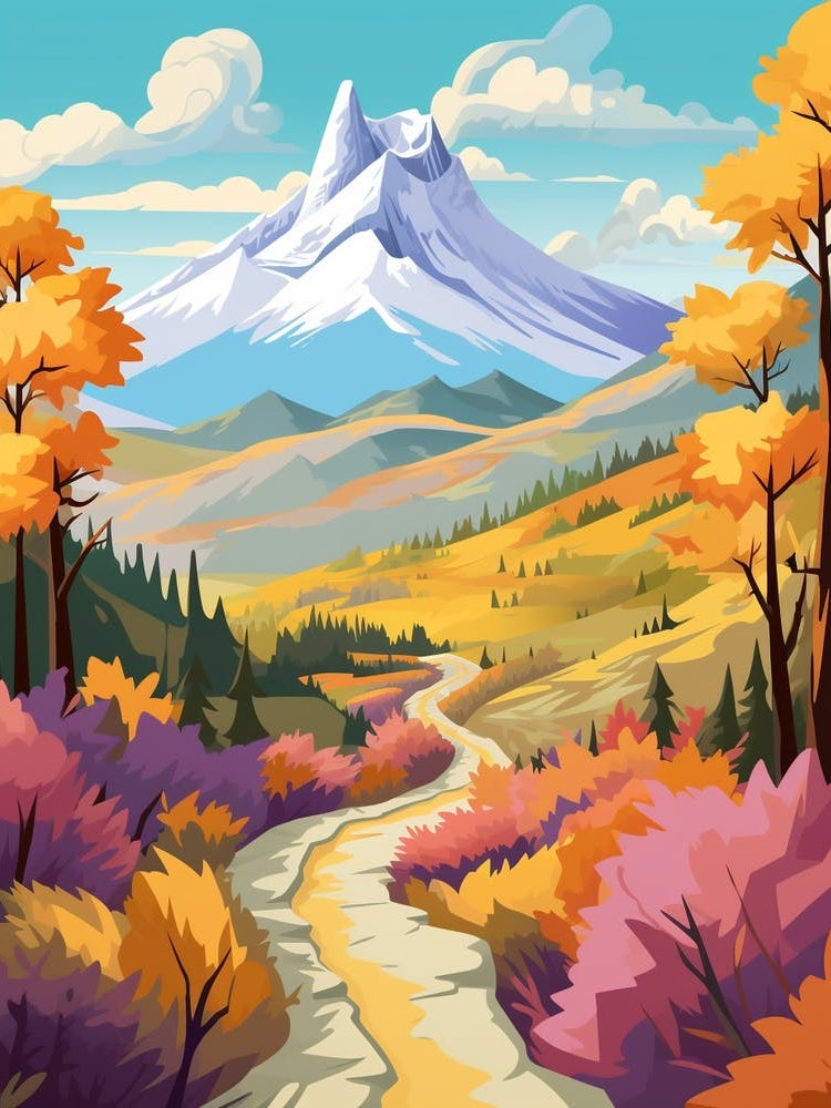 Torres Del Paine Circuit Chile 2 Hike Illustration