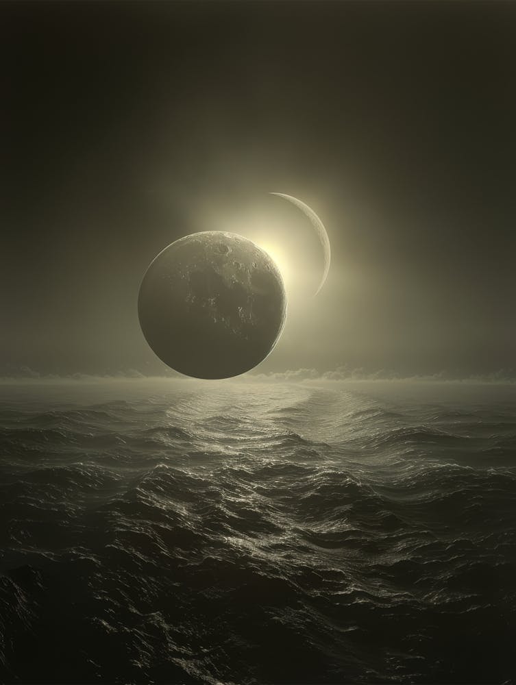 Mond im Ozean