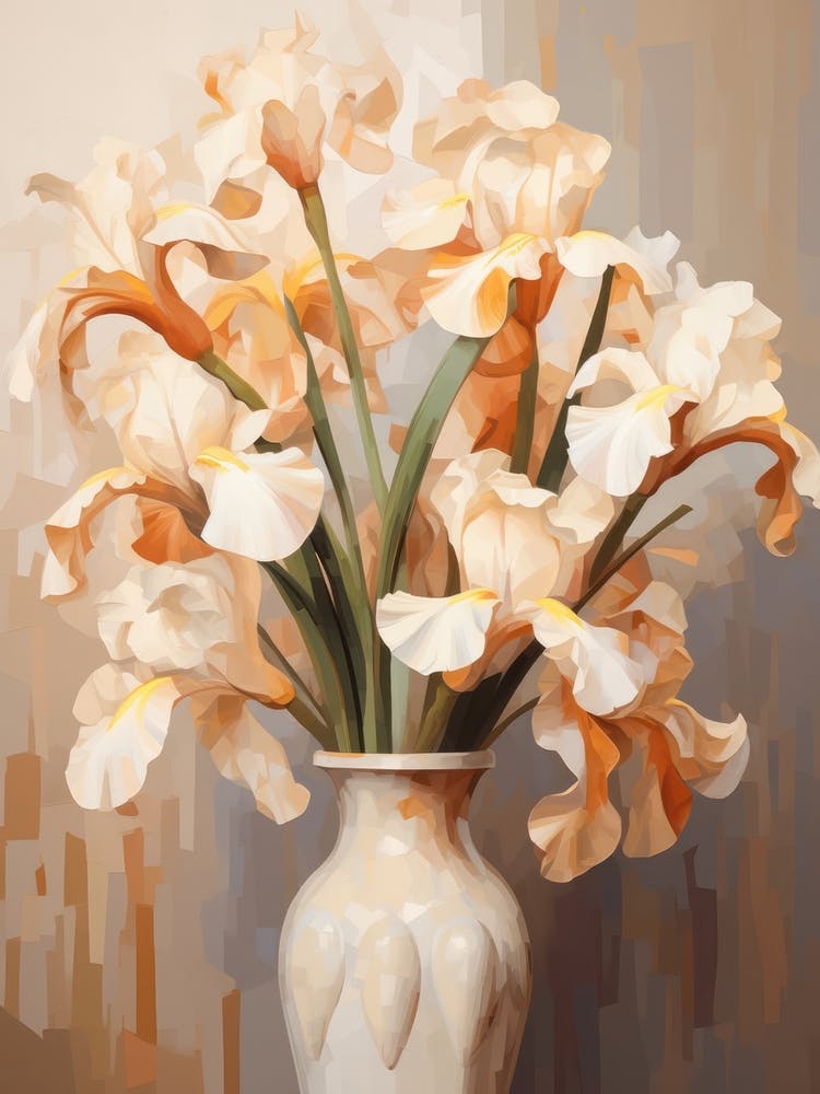 Iris Flower Still Life Painting 3 Dreamy