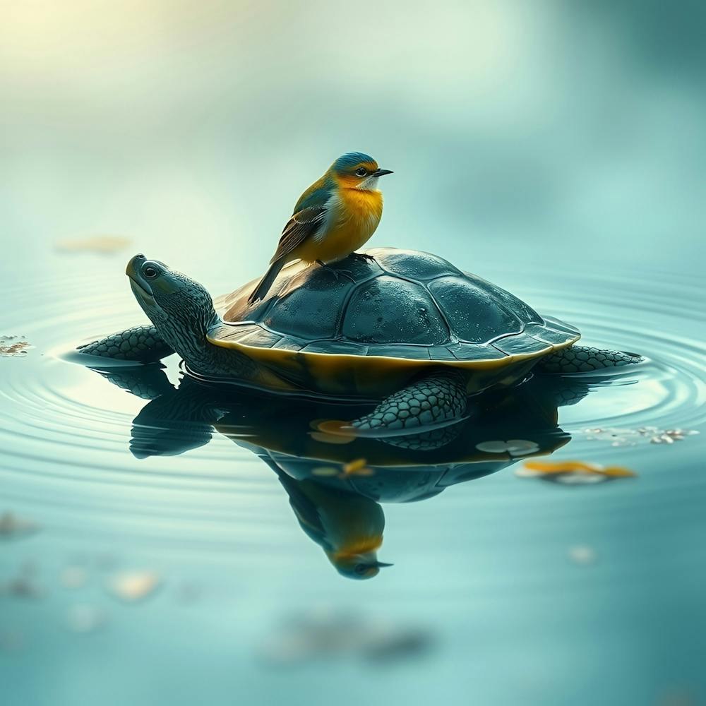 Bird On A Turtle
