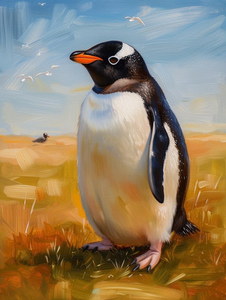 Adlie Penguin Salisbury Plain Oil Painting 2
