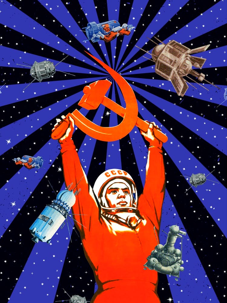 Soviet Space Poster - Soviet space art [Sovietwave]