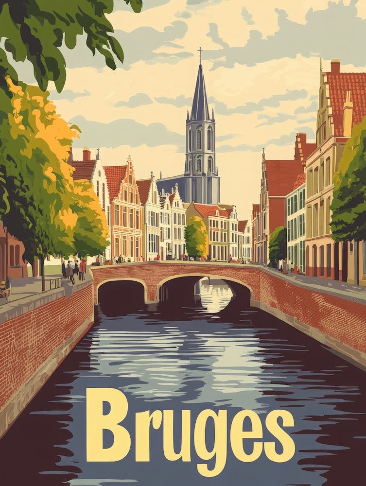 Aihrgdesign A Classic 1960s Travel Poster For Bruges 1