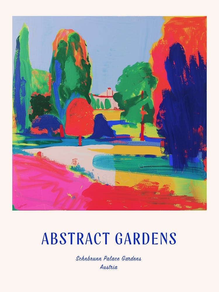 Farbige Gärten Schnbrunn Palace Gardens Austria 4 Blaues Poster