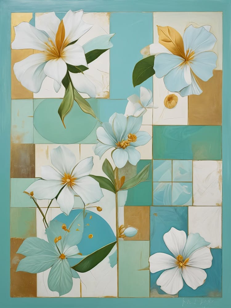 Abstract White Flowers no1