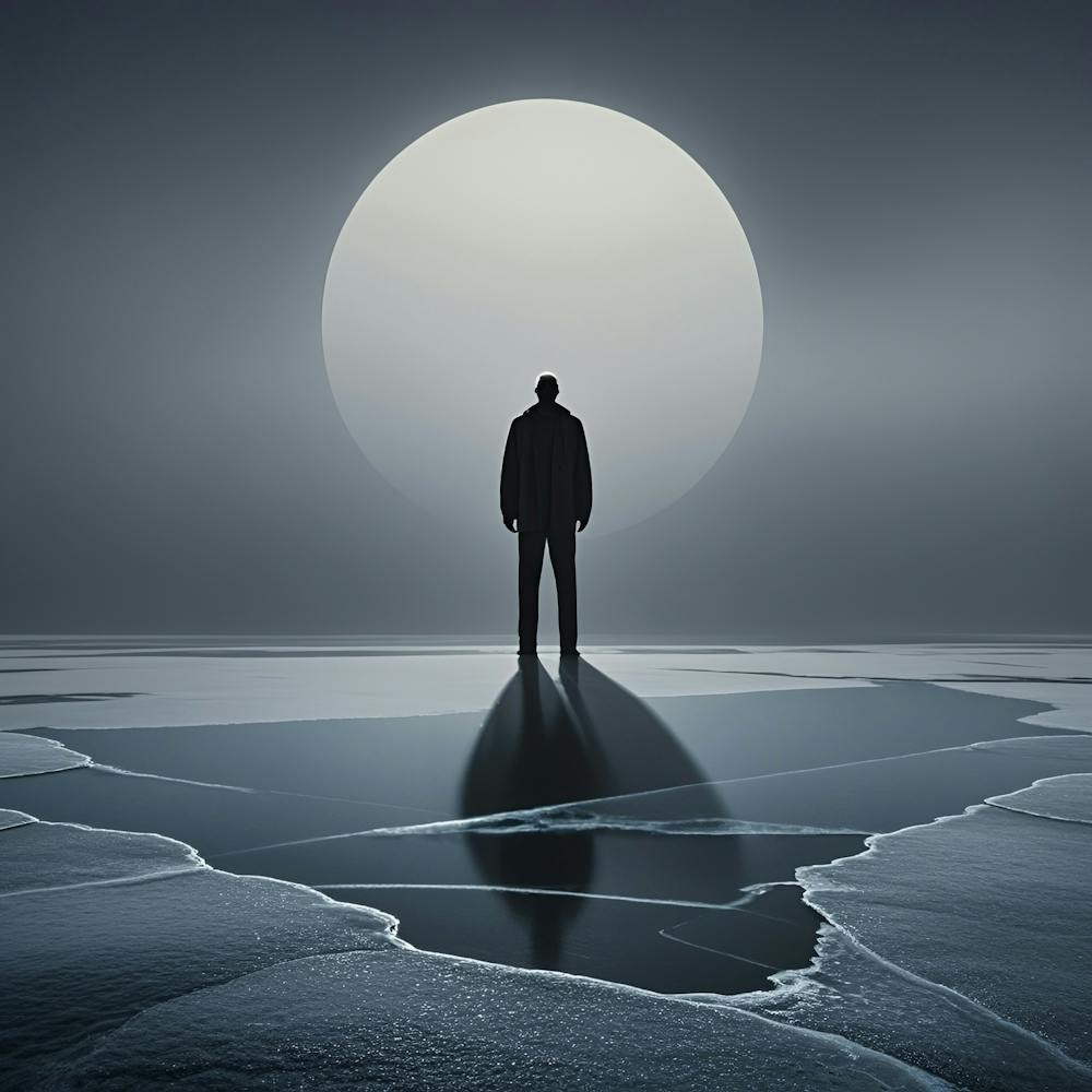 Homme Sur la Glace