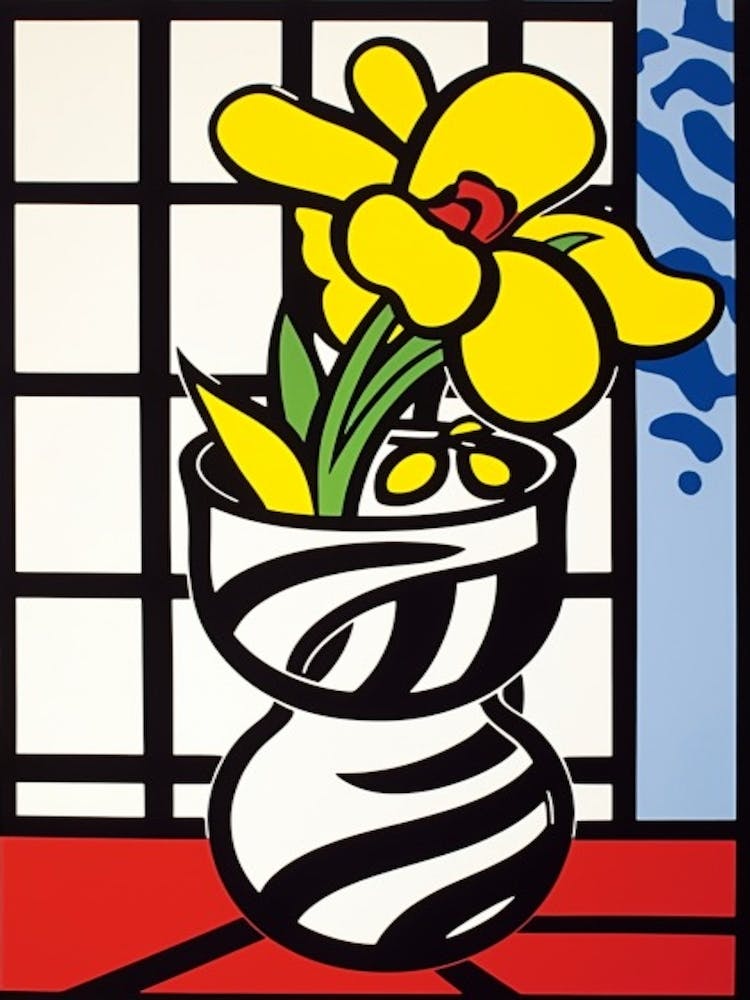 Freesia Flower Still Life  4 Pop Art Style