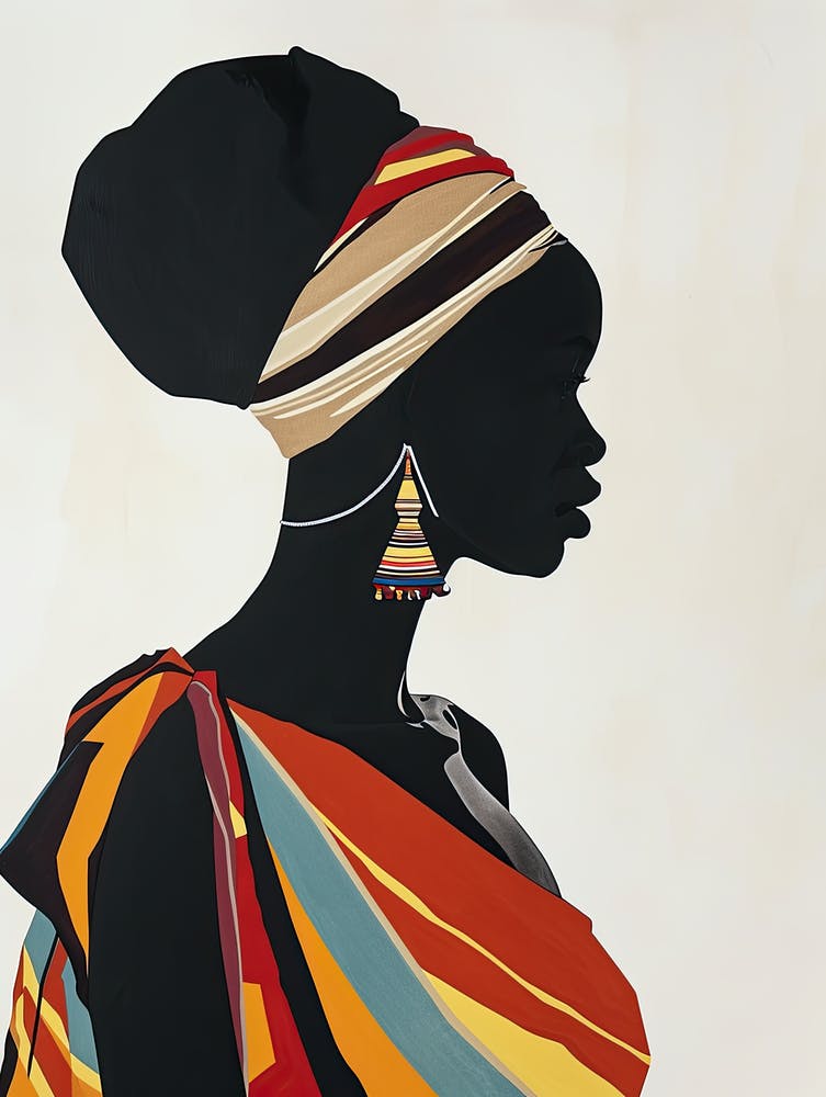Afrikanische Frau; Boho Minimalismus 1