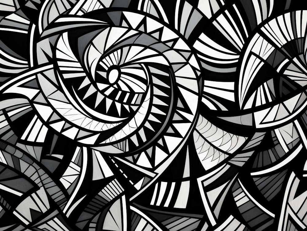 Motifs Abstraits Noir et Blanc 6