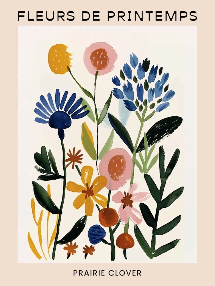 Spring Floral French Poster  Prairie Clover 2