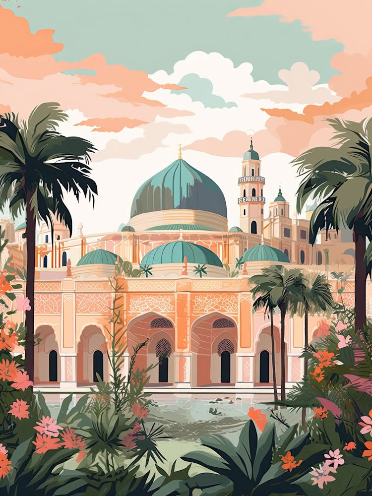 The Great Mosque Of Cordoba   Cordoba, Spain   Cute Botanical Illustration Travel 2