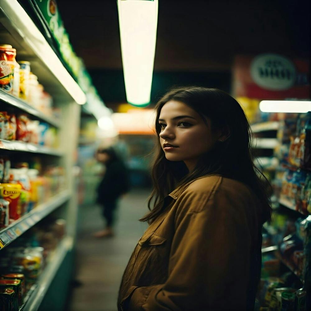 Fille Dans Une Épicerie