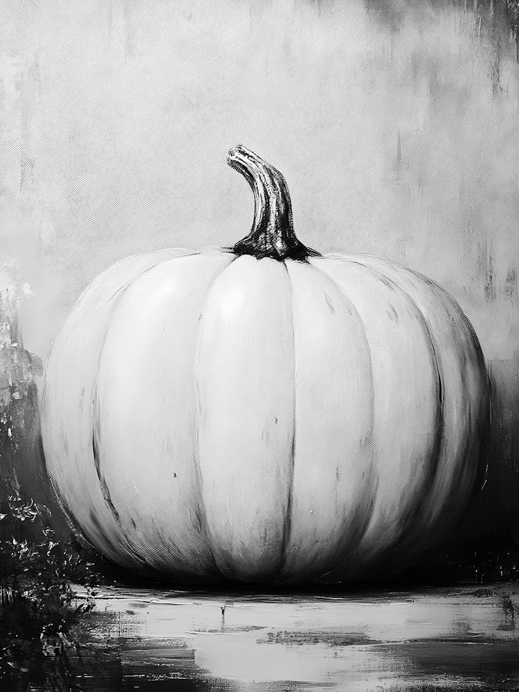 Pumpkin In Black And White
