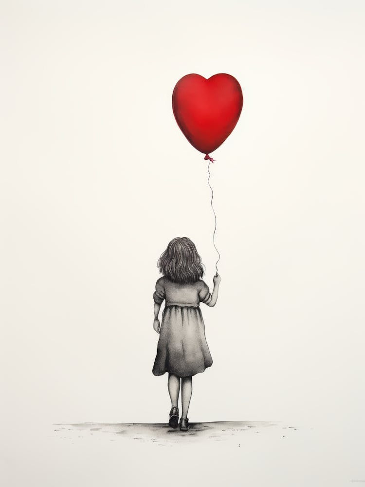 Little Girl With Red Balloon 2
