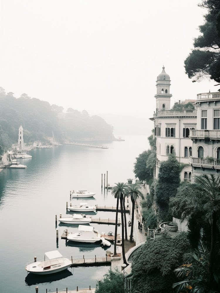 Portofino, Italy, Black And White Photography 1
